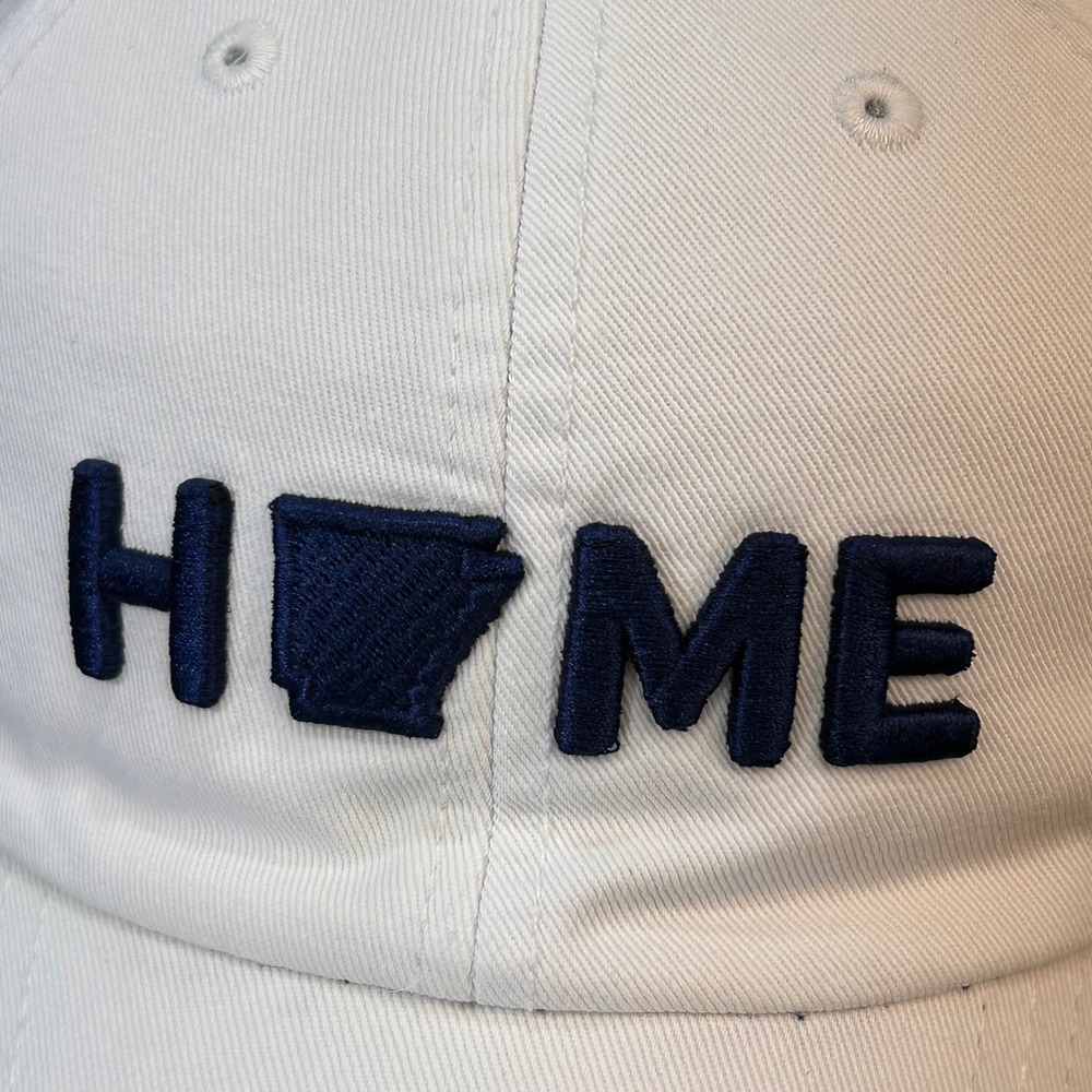 Arkansas Home State Silhouette Mens White State of Mine Hat Baseball Cap OSFM - Picture 2 of 15